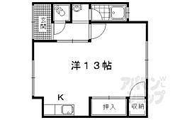 日ノ出荘 ワンルームの間取図画像
