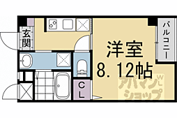 JR東海道・山陽本線 京都駅 徒歩12分の賃貸マンション 2階1Kの間取り