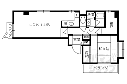 JR東海道・山陽本線 西大路駅 徒歩28分の賃貸マンション 5階1LDKの間取り