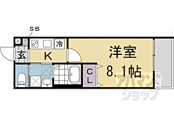 京阪本線 伏見桃山駅 徒歩7分の賃貸アパート 1階1Kの間取り