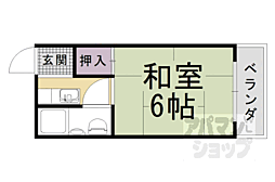 長谷川マンション 1階1Kの間取り
