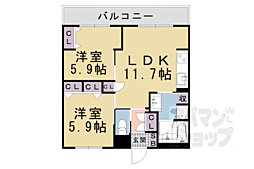 インサイトルポ山科新十条 2LDKの間取図画像