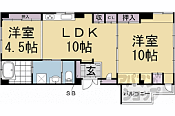 メゾンドナカジマ 2LDKの間取図画像