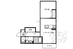 ラブレ 1階1LDKの間取り