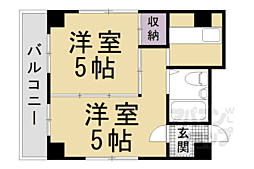 京都市営烏丸線 丸太町駅 徒歩9分の賃貸マンション 5階2Kの間取り