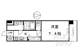 JR東海道・山陽本線 京都駅 徒歩13分の賃貸マンション 4階1Kの間取り