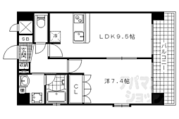音羽ハイツ 5階1LDKの間取り