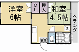 JR山陰本線 梅小路京都西駅 徒歩6分の賃貸マンション 2階2Kの間取り