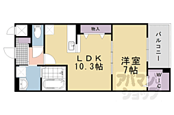 JR東海道・山陽本線 向日町駅 3.4kmの賃貸アパート 2階1LDKの間取り