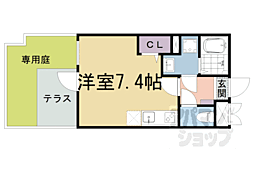 グランデコート大宅ＳＯＵＴＨ 1階ワンルームの間取り