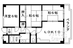 JR山陰本線 丹波口駅 徒歩2分の賃貸マンション 11階3LDKの間取り
