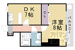 京都市営烏丸線 烏丸御池駅 徒歩5分の賃貸マンション 3階1DKの間取り