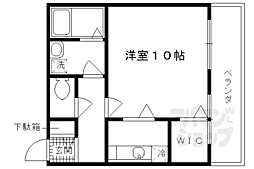 京阪本線 鳥羽街道駅 徒歩5分の賃貸マンション 2階1Kの間取り