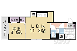 JR湖西線 堅田駅 徒歩9分の賃貸アパート 3階1LDKの間取り