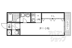 ヴァンヴェール35 5階1Kの間取り