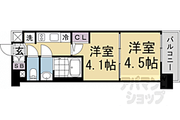 JR東海道・山陽本線 西大路駅 徒歩10分の賃貸マンション 5階2Kの間取り