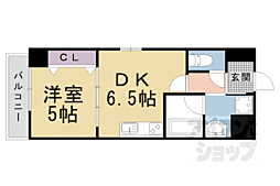 JR東海道・山陽本線 大津駅 徒歩11分の賃貸マンション 5階1DKの間取り