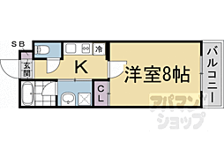 京阪本線 龍谷大前深草駅 徒歩13分の賃貸マンション 1階1Kの間取り