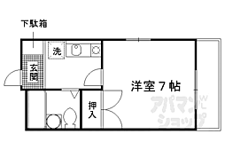 京阪本線 墨染駅 徒歩3分の賃貸マンション 3階1Kの間取り