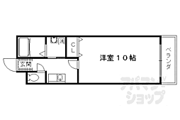 JR奈良線 稲荷駅 徒歩4分の賃貸マンション 3階1Kの間取り