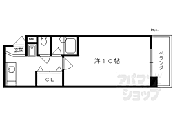 京阪本線 藤森駅 徒歩3分の賃貸マンション 4階1Kの間取り