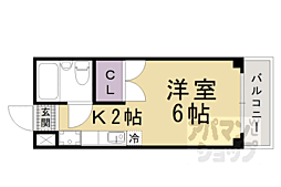Ｄ’ｓ　Ｃｏｕｒｔ 2階ワンルームの間取り