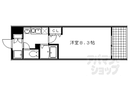 JR東海道・山陽本線 西大路駅 徒歩17分の賃貸マンション 2階1Kの間取り