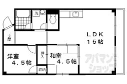 京阪宇治線 桃山南口駅 徒歩4分の賃貸マンション 5階2LDKの間取り