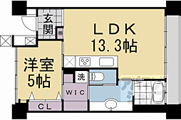 JR東海道・山陽本線 西大路駅 徒歩13分の賃貸マンション 8階1LDKの間取り