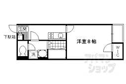 京阪宇治線 観月橋駅 徒歩5分の賃貸アパート 1階1Kの間取り