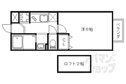 ＭＯＲＩＭＡＷＡＲＩ　ＷＥＳＴ 2階1Kの間取り