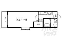 京阪本線 藤森駅 徒歩4分の賃貸マンション 2階1Kの間取り