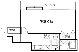 京阪本線 藤森駅 徒歩4分の賃貸マンション 1階1Kの間取り