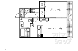 JR湖西線 唐崎駅 徒歩3分の賃貸アパート 2階1LDKの間取り