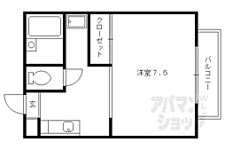 京阪本線 丹波橋駅 徒歩2分の賃貸アパート 2階1Kの間取り
