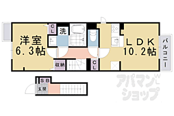 京阪石山坂本線 坂本比叡山口駅 徒歩2分の賃貸アパート 2階1LDKの間取り