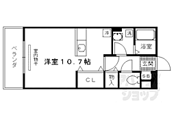 近鉄京都線 竹田駅 徒歩7分の賃貸アパート 2階ワンルームの間取り