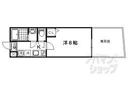 フェリーチェ御陵 1階1Kの間取り