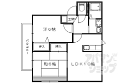 プランタン96 1階2LDKの間取り