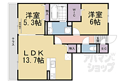 JR東海道・山陽本線 瀬田駅 徒歩18分の賃貸アパート 1階2LDKの間取り