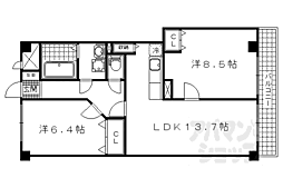 京阪石山坂本線 南滋賀駅 徒歩3分の賃貸アパート 2階2LDKの間取り