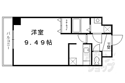近鉄京都線 上鳥羽口駅 徒歩10分の賃貸マンション 3階1Kの間取り