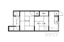近鉄京都線 向島駅 徒歩10分の賃貸アパート 1階2Kの間取り