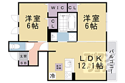 JR東海道・山陽本線 瀬田駅 徒歩12分の賃貸アパート 1階2LDKの間取り