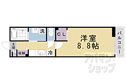 京阪石山坂本線 滋賀里駅 徒歩4分の賃貸アパート 2階1Kの間取り
