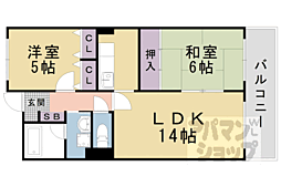 グレースコンフォート御陵 2階2LDKの間取り