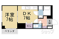 プレステージ翼 3階1DKの間取り