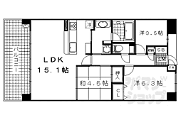 JR湖西線 大津京駅 徒歩2分の賃貸マンション 11階3LDKの間取り