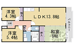 JR東海道・山陽本線 膳所駅 徒歩17分の賃貸マンション 1階3LDKの間取り