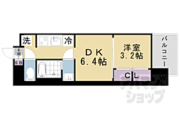 JR東海道・山陽本線 大津駅 徒歩9分の賃貸マンション 5階1DKの間取り